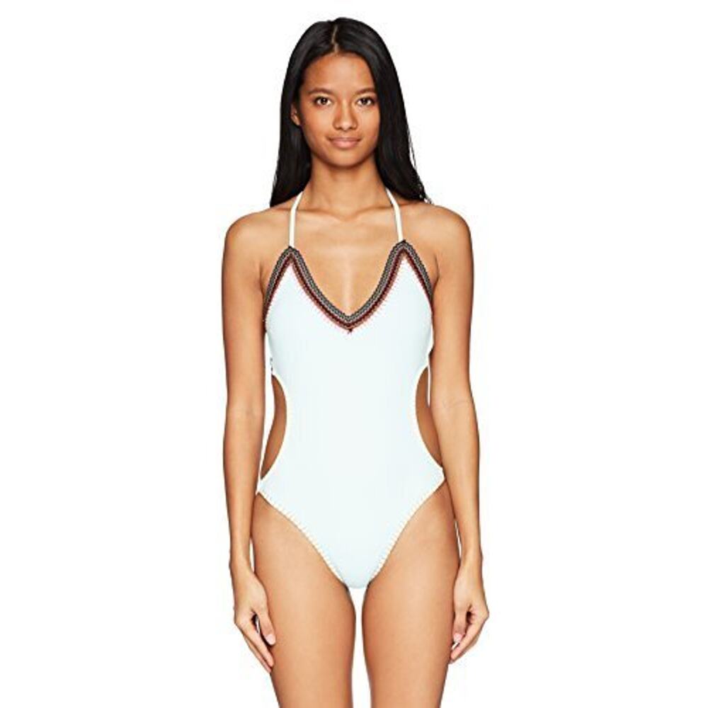 Hobie Lets Stitch Together One Piece Swimsuit Crystal Blue Size M